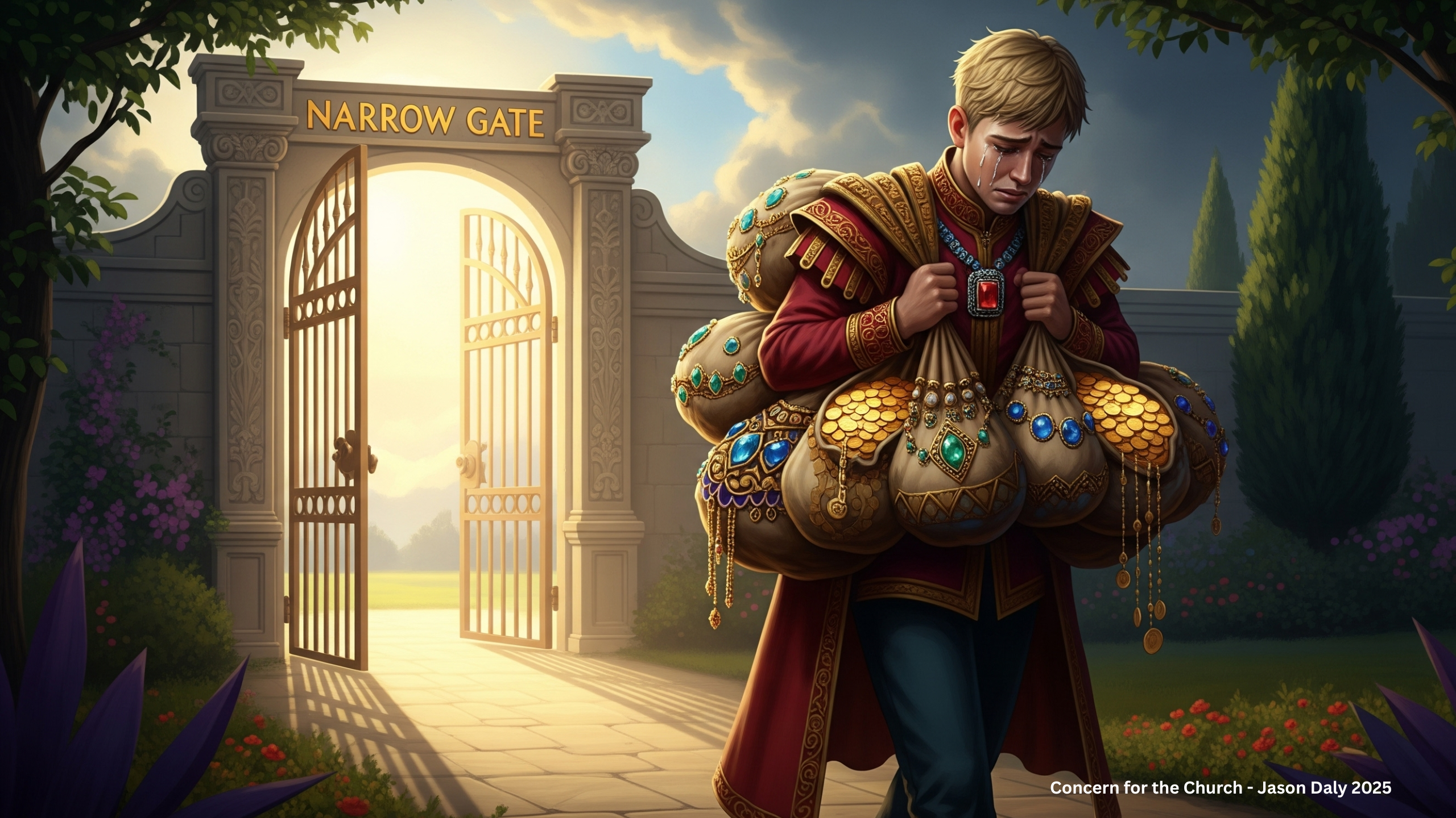 A rich man with bags of money