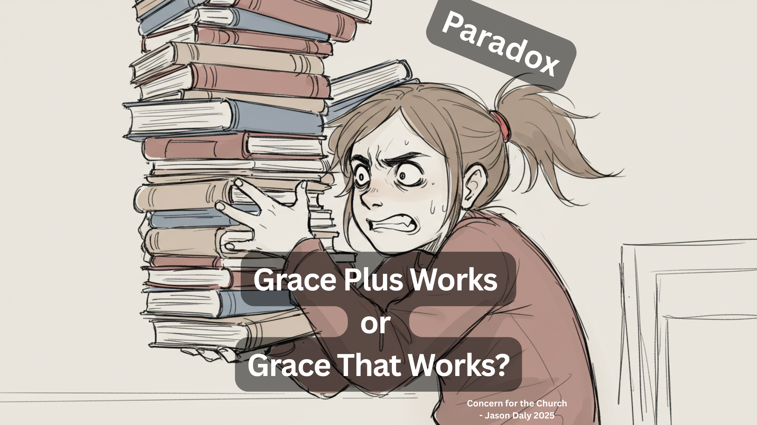 a person holds up a stack of books