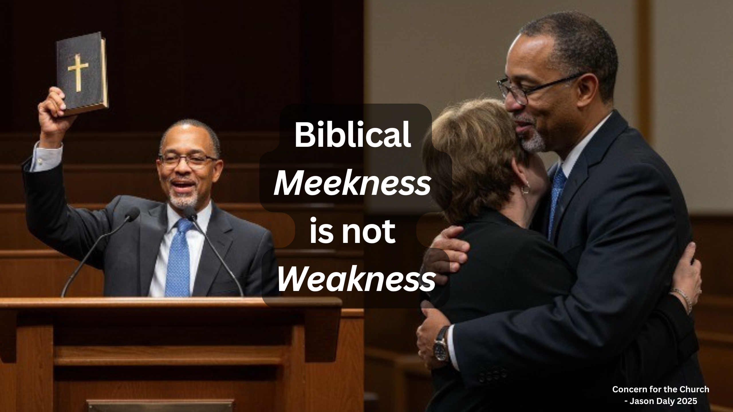 A preacher is holding up a bible