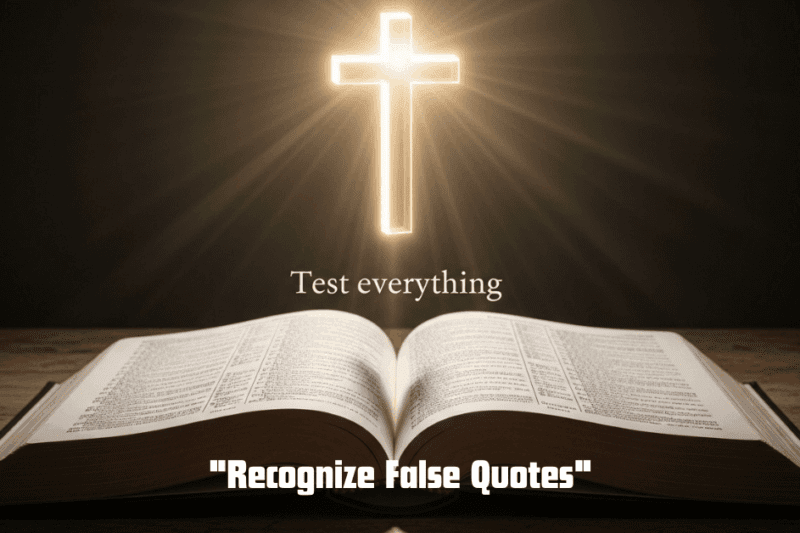 A glowing cross rises from an open Bible, symbolizing biblical discernment